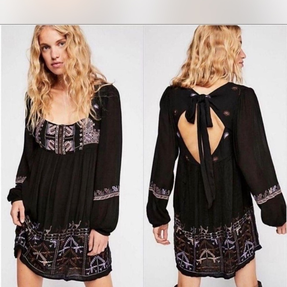 Free People Rhiannon Boho Mini Dress women’s Large